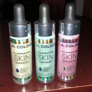LA Colors Illuminating Skin Enhancer dazzling sparkle drops. 3 bottles